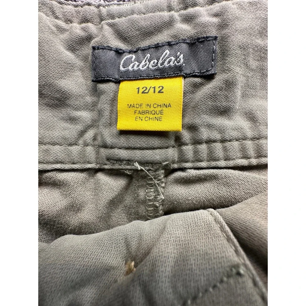 Cabelas Womens 12 Olive Green Cotton Nylon Utility Pants Embroidered L77PT075-15